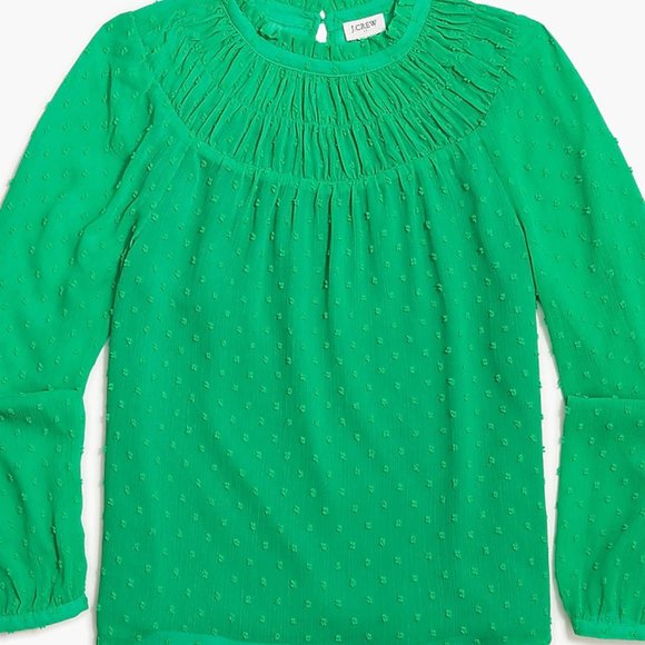 J. Crew Factory clip-dot smocked top XXS NWT - Picture 3 of 3